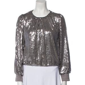 alice + olivia sequin crop top